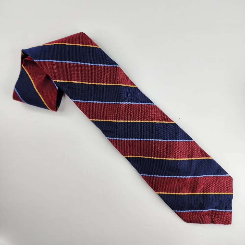 BROOKS BROTHERS MAKERS & MERCHANTS  Red, Blue ,Yellow Stripes Silk Tie.